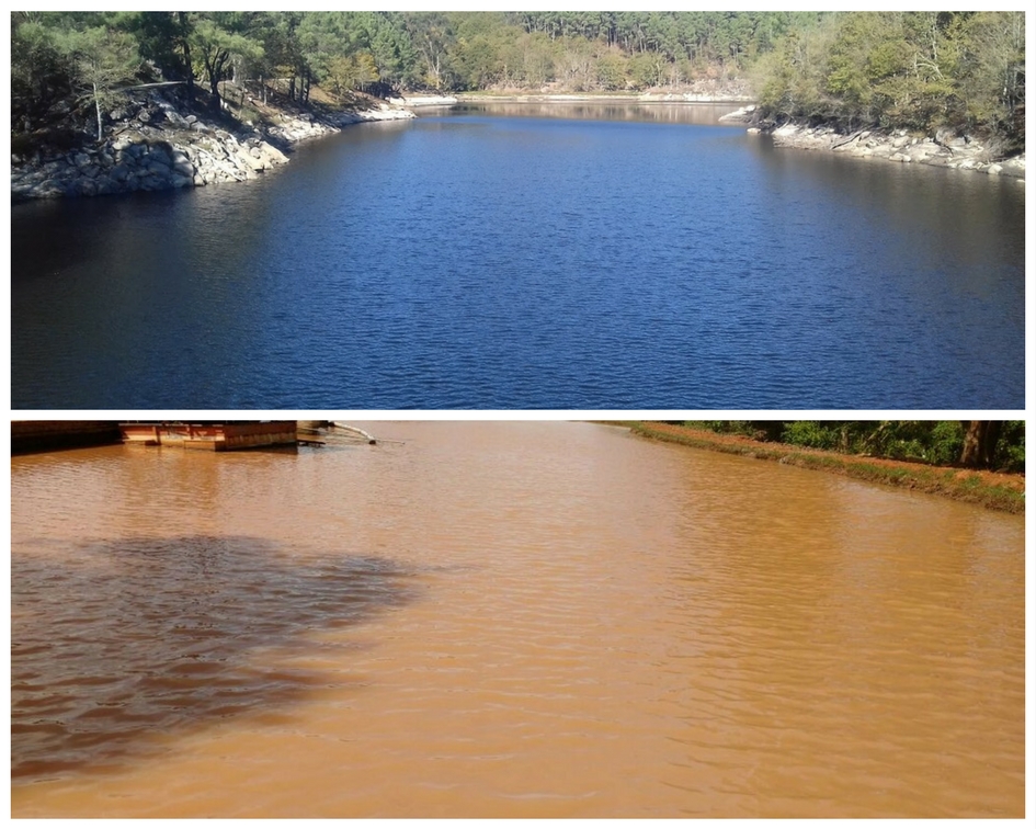 Comparação entre Rio com Água turva e Rio com Água limpa