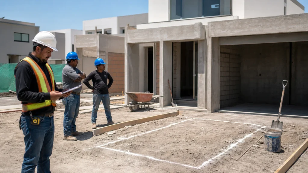 Equipe parada na obra por falta de materiais entregues no prazo correto.